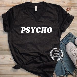 😫 Psycho Halloween TShirt Vneck NWT Sz XS - 2X